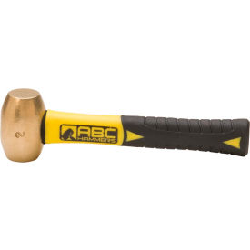 2 lb. Non-Sparking Brass Hammer, 8" Fiberglass Handle