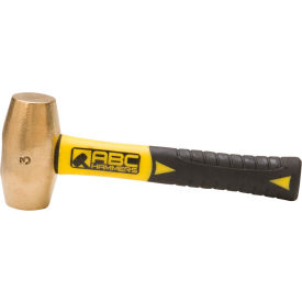 3 lb. Non-Sparking Brass Hammer, 8" Fiberglass Handle