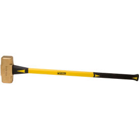 14 lb. Non-Sparking Brass Hammer, 33" Fiberglass Handle