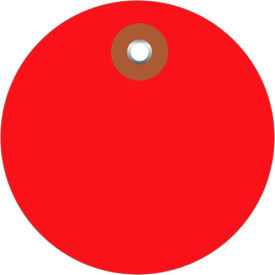 Plastic Circle Tag 3" Dia., Red, 100/Pack