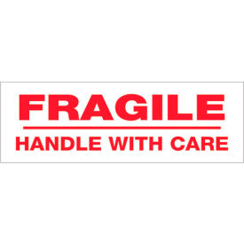 Printed Carton Sealing Tape "Fragile Handle With Care" 2" x 55 Yds. Red/White