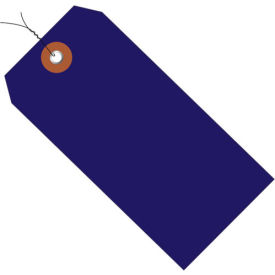 Plastic Shipping Tag Pre Wired #5, 4-3/4"L x 2-3/8"W, Blue, 100/Pack