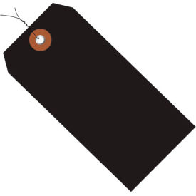 Plastic Shipping Tag Pre Wired, 4-3/4"L x 2-3/8"W, Black, 100/Pack