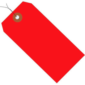 Plastic Shipping Tag Pre Wired, Red, 100/Pack