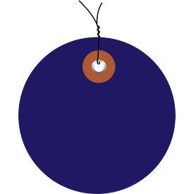 Plastic Circle Tag Pre Wired 2" Diameter, Blue, 100/Pack