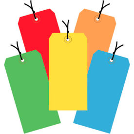 Shipping Tag Pre Strung, #6, 6-1/4"L x 3-1/8"W, Assorted Colors, 1000/Pk