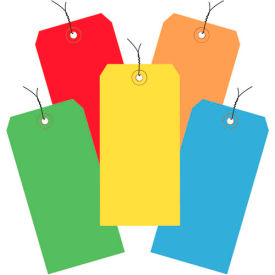 Shipping Tag Pre Wired#6, 6-1/4"L x 3-1/8"W, Assorted Colors, 1000/Pk