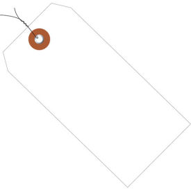 Plastic Shipping Tag Pre Wired#8 6-1/4"L x 3-1/8"W, White, 100/Pack