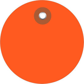 Plastic Circle Tag 2" Dia., Orange, 100/Pack