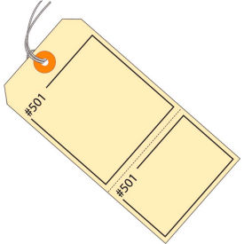 Consecutively Claim Tag, Pre Strung, #5, 4-3/4"L x 2-3/8"W, Manila, 1000/Pk