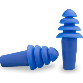 Quattro Reusable Earplugs, Uncorded, NRR 27 dB, Blue, 100 Pairs/Box