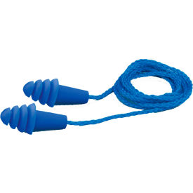 Quattro Reusable Earplugs, Corded, NRR 27dB, Blue, 100 Pairs/Box