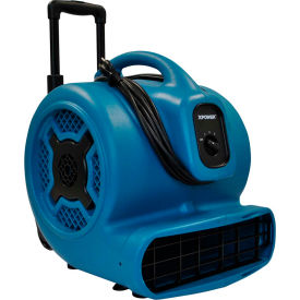 Stackable Air Mover With Telescopic Handle & Wheels, 3 Speed, 1 HP, 3600 CFM