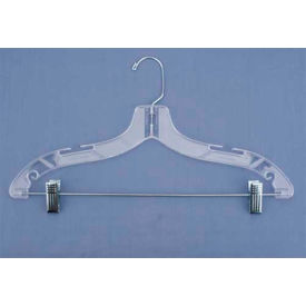Suit Hanger-Heavy Weight With Metal Clips, 17"L, Plastic-CL, Package Quantity 100
