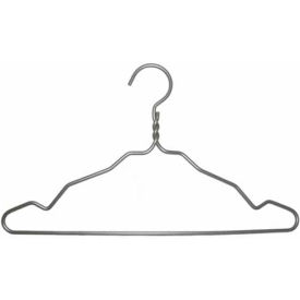 Top Hanger-Twisted Neck & Notches, 16-1/2"L, Metal-Brushed Aluminum, Pkg Qty 100