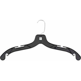 2508 T-Shirt Weight Dress Hanger, 17"L, Plastic-BK, Pkg Qty 100