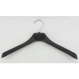 Jacket Hanger-Wide Shouldered, 18"L, Plastic-BK, Pkg Qty 50