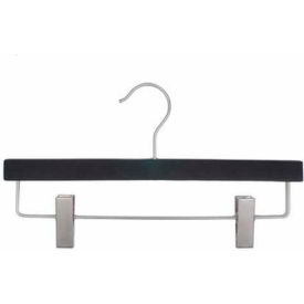 Pant Hanger, 14"L x 1/2"W, Wood-BK Rubberized, Pkg Qty 100