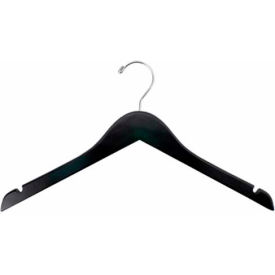 Suit Hanger-Flat W/Notches, 17"L, Wood-BK, Package Quantity 100