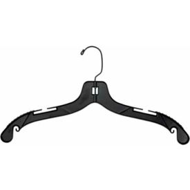 Dress Hanger with Molded Shoulders & Black Hook-Middle Heavy Weight, 17"L, Plastic-BK