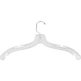500 Dress Hanger-Heavy Weight, 17"L, Plastic-CL, Pkg Qty 100