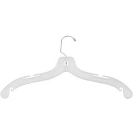 1500 Dress Hanger-Heavy Weight, 17"L, Plastic-WH, Pkg Qty 100