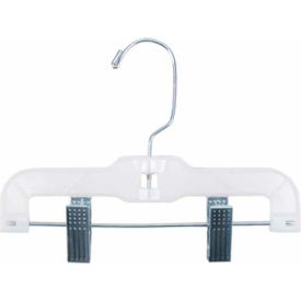 Skirt/Slack Hanger-Infant Super Heavy Weight W/Long Hook & Metal Clips, Plastic White