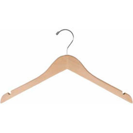 Top Hanger with Notches, 17"L x 1/2"W, Wood-Natural, Package Quantity 100