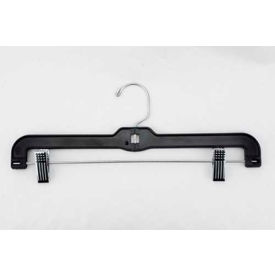 Skirt/Slack Hanger-Jumbo Weight with Metal Clips, 14"L, Plastic-BK, Pack of 100