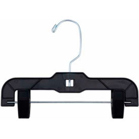 2610PCLH Skirt/Slack Hanger-Infant Super Heavy Weight W/Long Hook & Plastic Clips,Plastic-BK