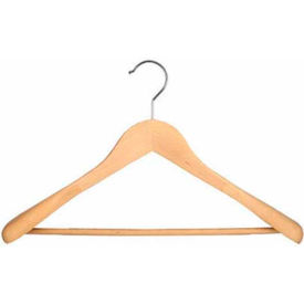 Suit Hanger-Executive Flare, 17"L, Wood-Natural, Pkg Qty 25
