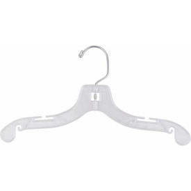 Dress Hanger-Infant Super Heavy Weight, 12"L, Plastic-CL, Pkg Qty 100