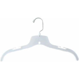 Top Hanger-Heavy Weight, 17"L, Plastic-WH, Pkg Qty 100