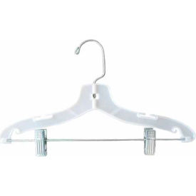 Suit Hanger-Super Heavy Weight, 14"L, Plastic-WH, Pkg Qty 100