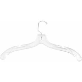 500WW Dress Hanger-Heavy Weight W/Washer, 17"L, Plastic-CL, Pkg Qty 100