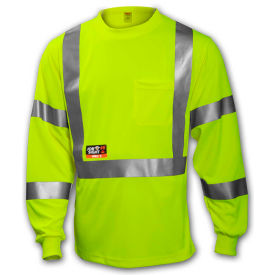 Class 3 FR Long Sleeve T-Shirt, Fluorescent Yellow/Green, 3XL