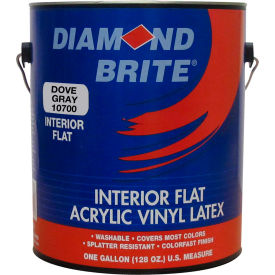 Interior Flat Latex Enamel Paint, Dove Gray Gallon Pail 1/Case