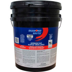 Interior Flat Latex Enamel Paint, High Hiding White 5 Gallon Pail - 11050-5