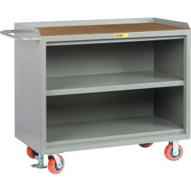 Mobile Service Bench with Shop Top Square Edge & Center Shelf, 48"W x 24"D, Gray