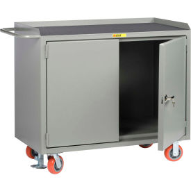 Mobile Service Bench w/ Non Slip Vinyl Top & 2 Doors, 48"W x 24"D, Gray