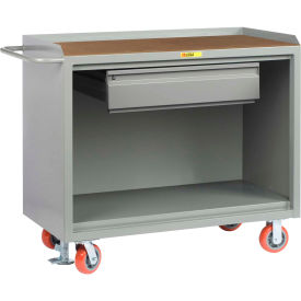 Mobile Service Bench w/ Shop Top Square Edge & 1 Shelf, 48"W x 24"D, Gray