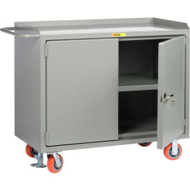 Mobile Service Bench w/ 2 Doors & 1 Centre Shelf, 48"W x 24"D, Gray