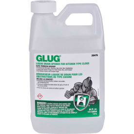GLUG® Drain Opener For Kitchen Type Clogs, 1/2 Gallon Bottle, 6 Bottles