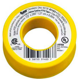 Yellow Gas Line Thread Seal Tape With PTFE 1/2" x 260" - Dispenser Pack