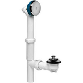 Plastic Tubular Uni-Lift Bath Waste Kit Condensate Top Elbow White/Chrome Finish