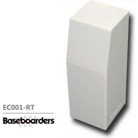 Premium Series Steel Easy Slip-on Baseboard Right Side CLOSED Endcap, White