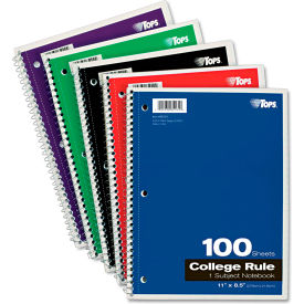 Wirebound 1-Subject Notebook, 8-1/2" x 11", 100 Sheets/Pad, 1 Pad/Pack