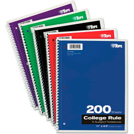 Wirebound 5-Subject Notebook, 8-1/2" x 11", 200 Sheets/Pad, 1 Pad/Pack