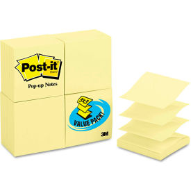 Pop-up Notes Pop-Up Note Refills, 3" x 3", Yellow, 100 Sheets, 24/Pack