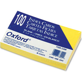UnRule Index Cards, 3" x 5", Canary, 100/Pack